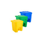 Set 3 Coșuri de gunoi cu pedală pentru colectare selectivă 30 litri